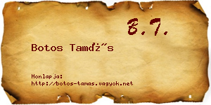 Botos Tamás névjegykártya